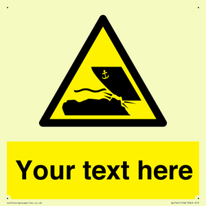 Custom Warning submerged objects in watercraft areas